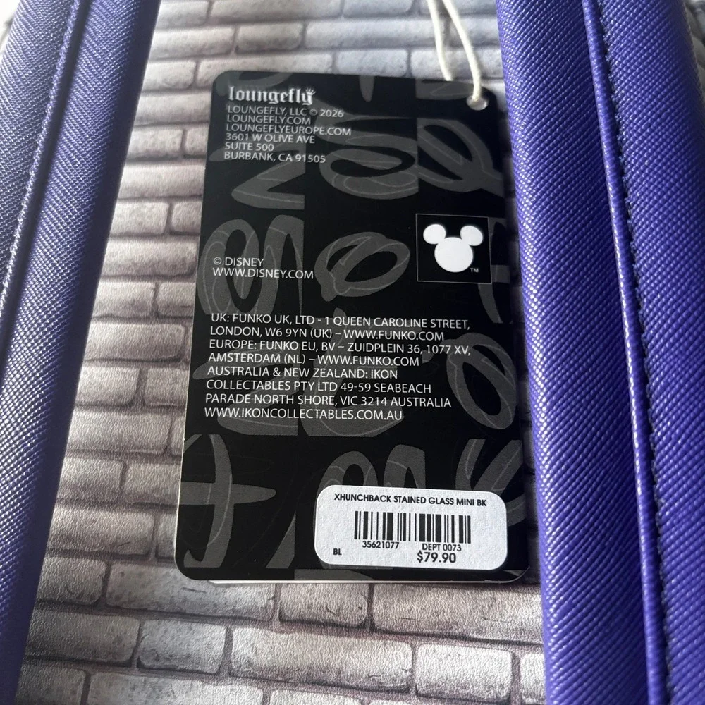 Disney Loungefly Hunchback of Notre Dame Stained Glass Mini Backpack Characters